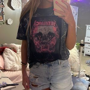 metallic bleach dye t-shirt